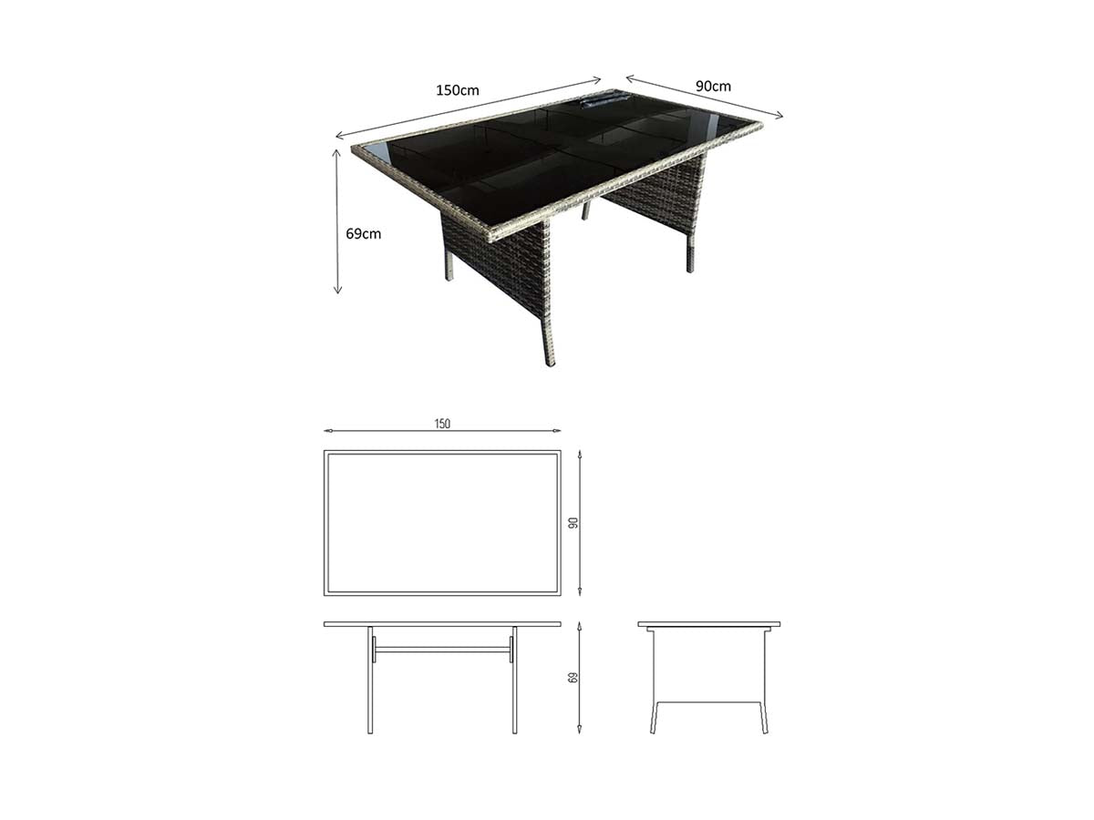 Signature Weave - Charlotte Firepit Corner Dining Set | CHAR0156_VIEN0432