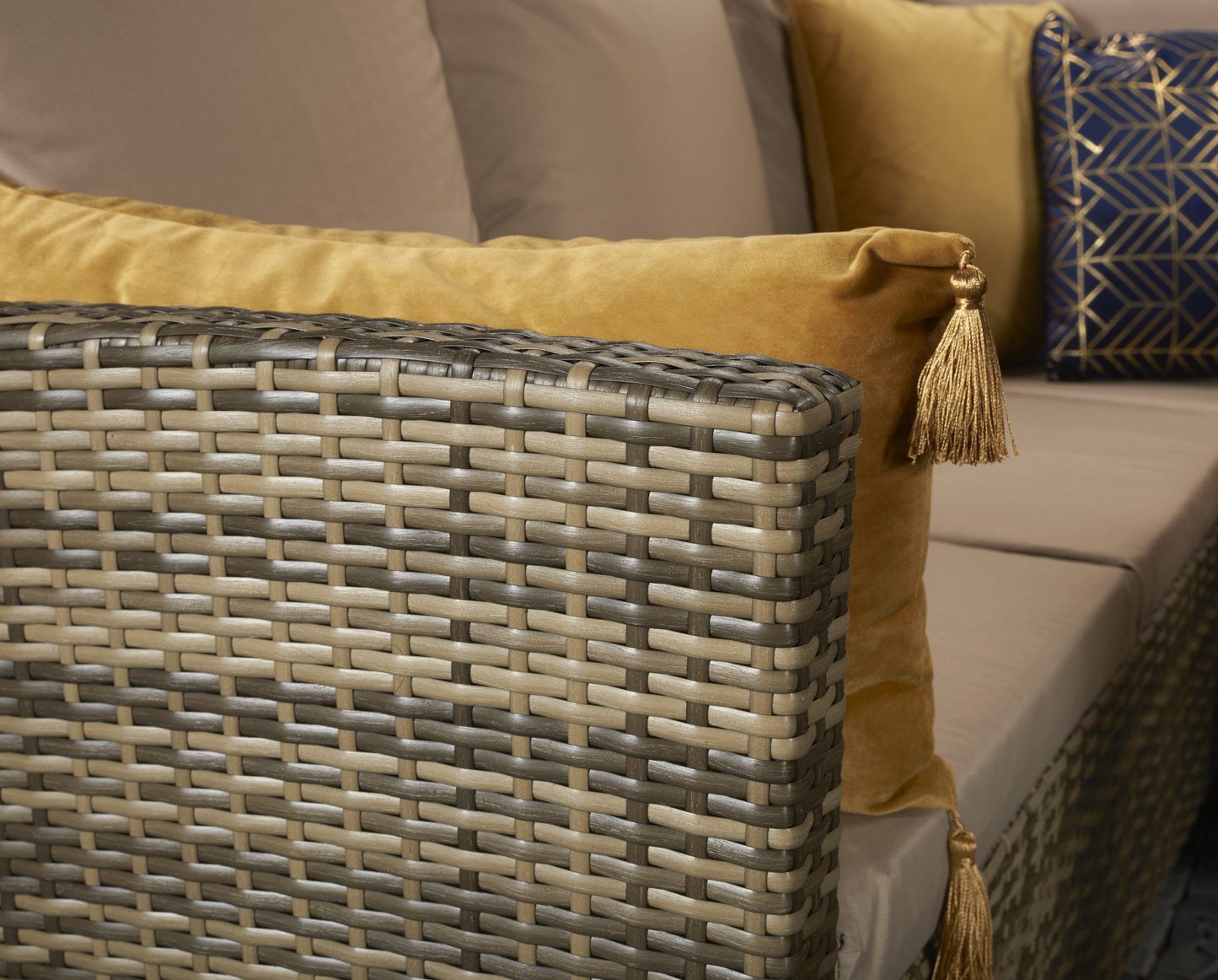 Rattan Corner Dining Sofa in 8mm Nature Flat Weave | Charlotte | Char0204