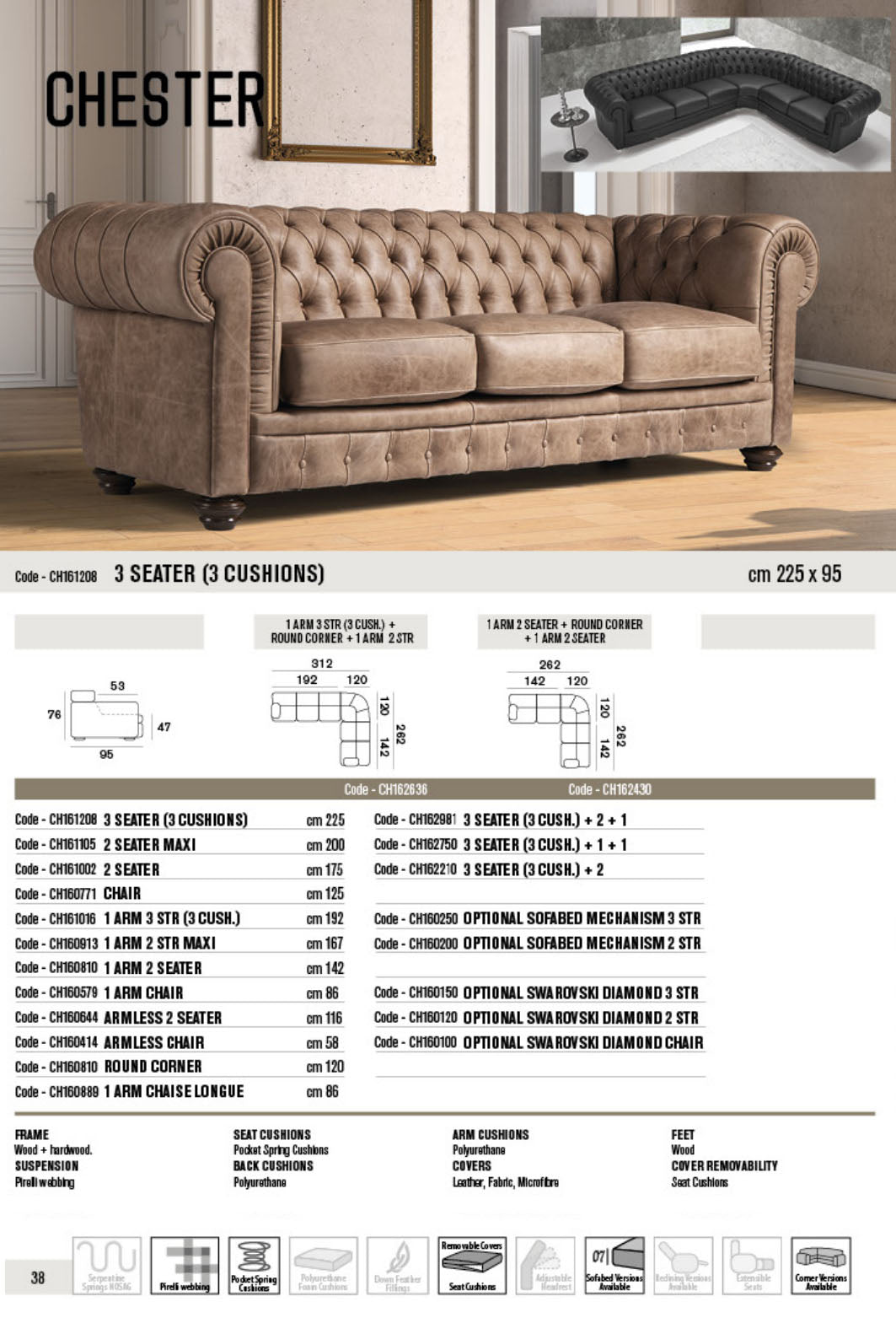 Modular Chester Leather Sofa Collection | Newtrend Concepts Italia