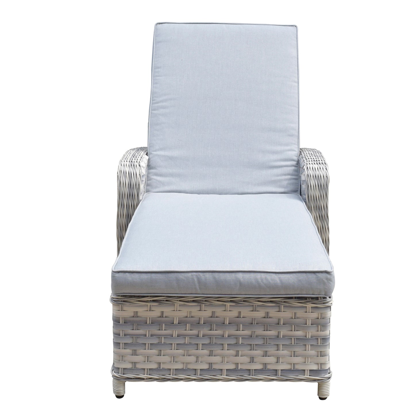 Rattan Single Sun lounger with Arms in Silver Grey | Constance | Cons0178