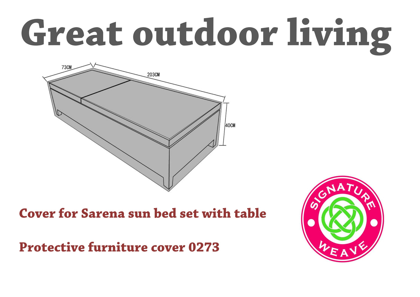 Rattan Protective Cover for Single Sunlounger | Cove0273
