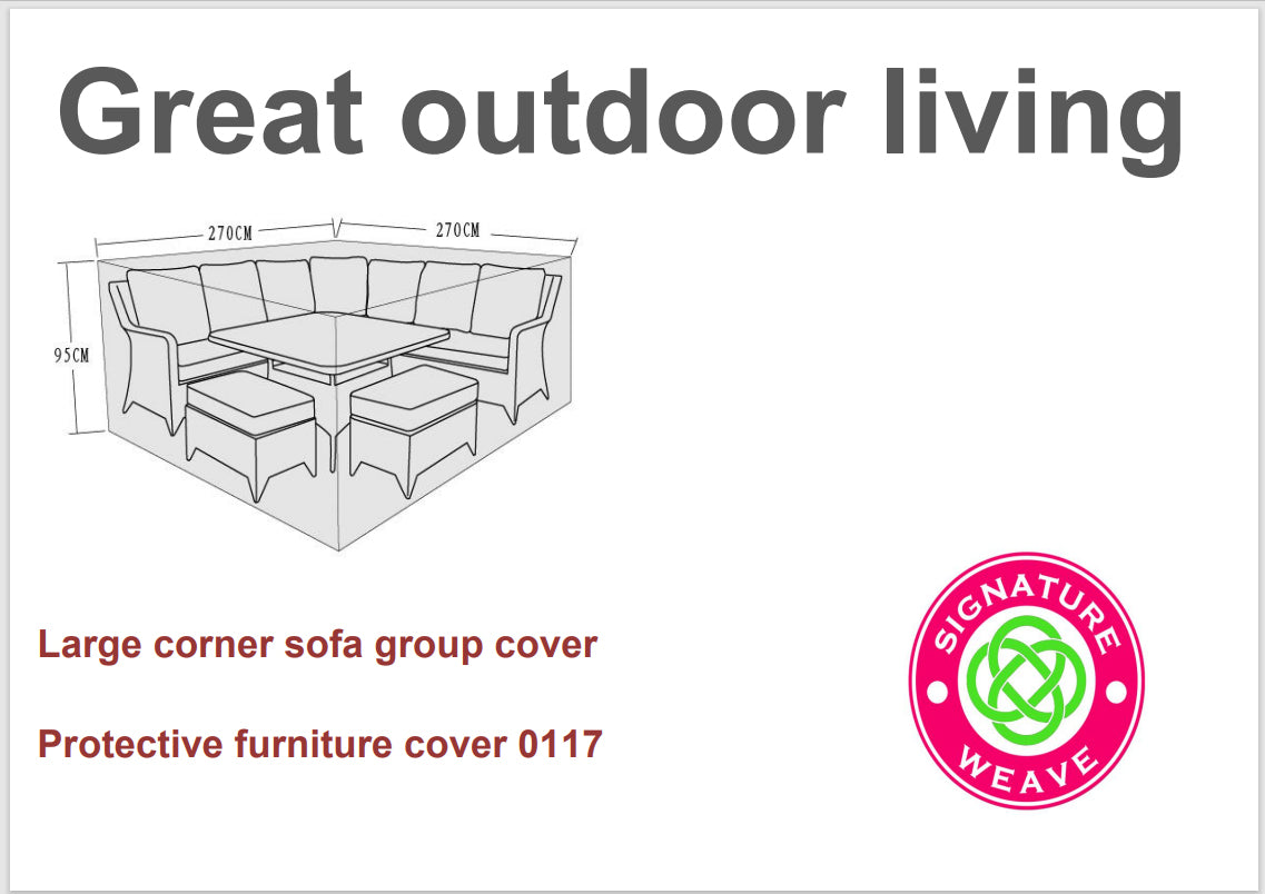 Rattan Protective Cover for Large Corner Sofa Sets | Cove0117