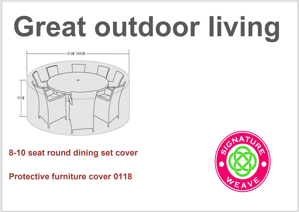 Rattan Protective Cover for 8-10 Seater Dining Sets 300cm | Cove0118