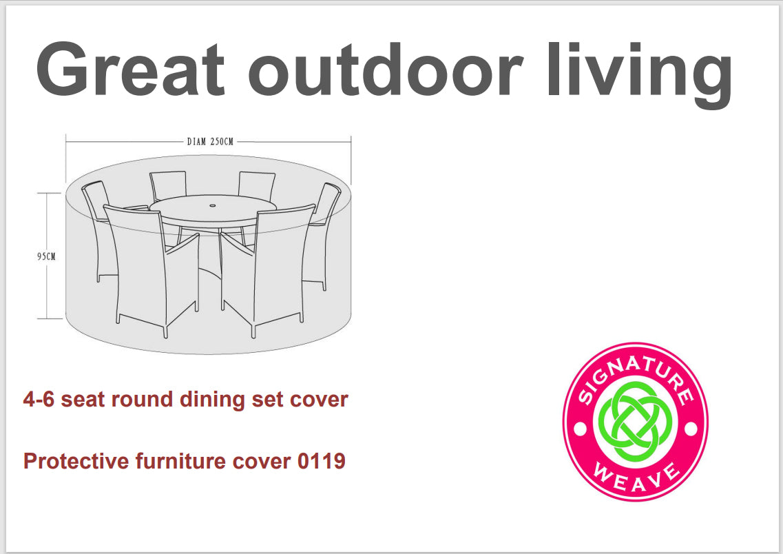 Rattan Protective Cover for 4-6 Seater Dining Sets | Cove0119