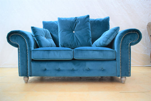 Buckingham Ex-Display Fabric Blue 3 + 2 Seater Sofas | SE077 - Homeflair
