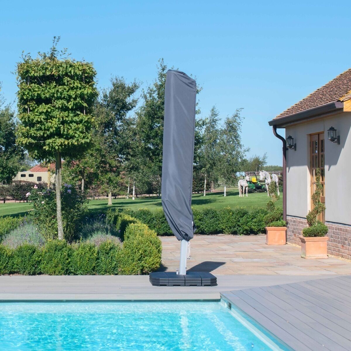 Homeflair -Zeus 3m Square Rotating Cantilever Parasol