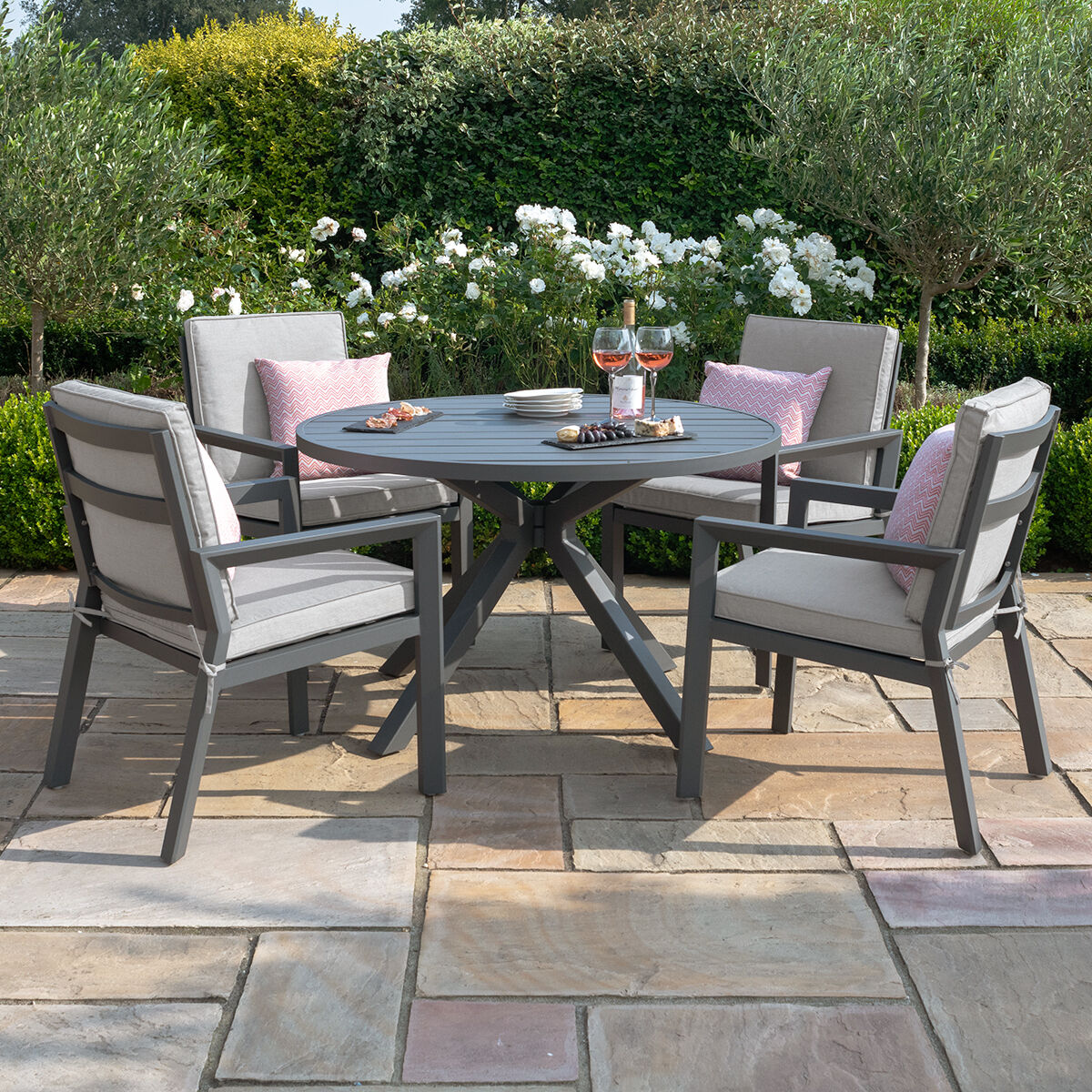 Homeflair - New York Dining Set - Dove Grey