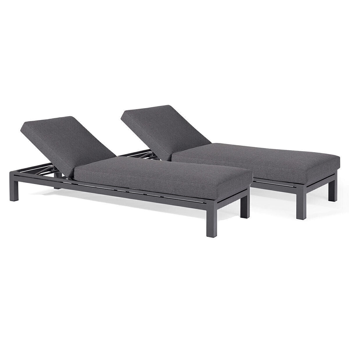Homeflair - Oslo Double Aluminium Sunlounger Set