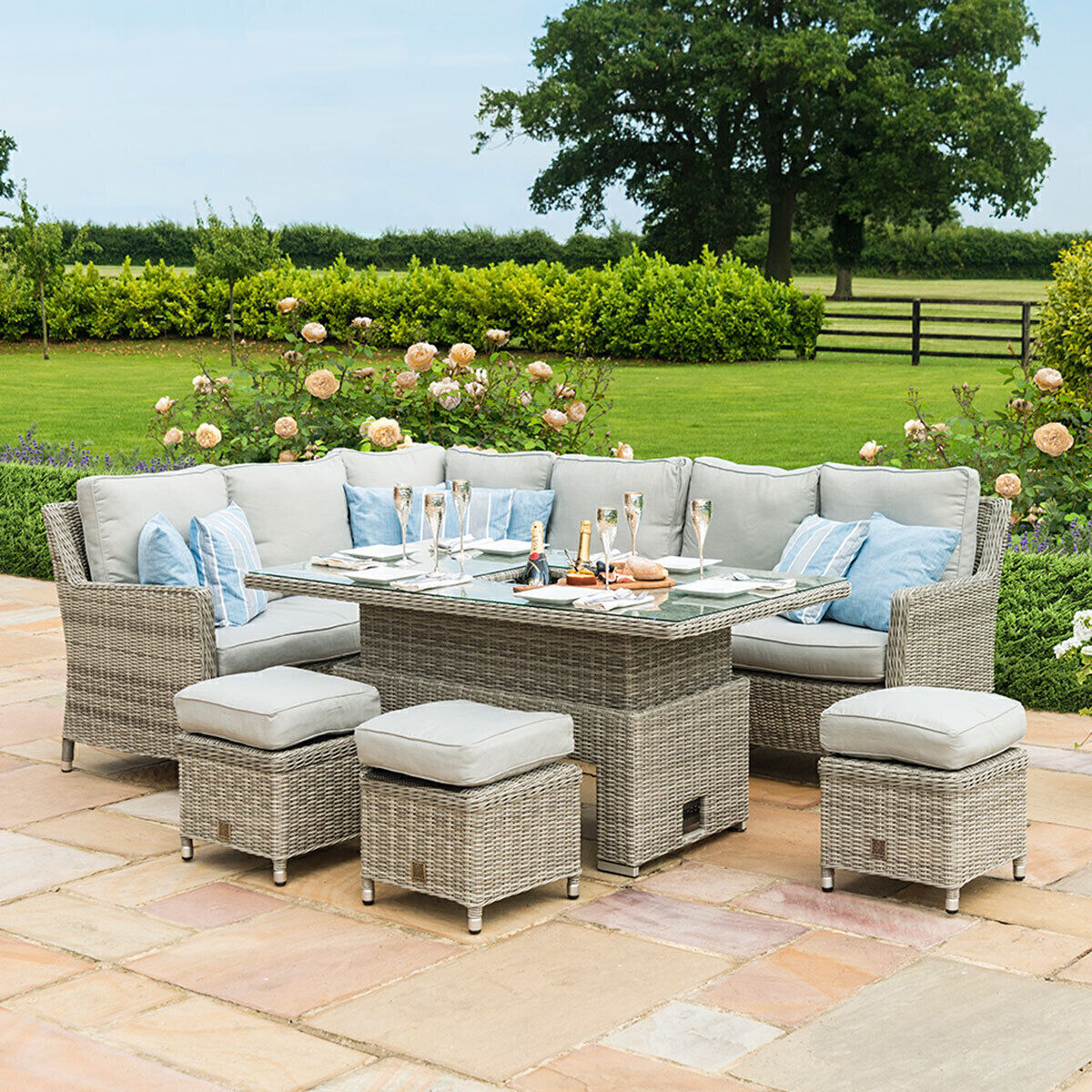 Homeflair - Oxford Rattan Corner Dining Set