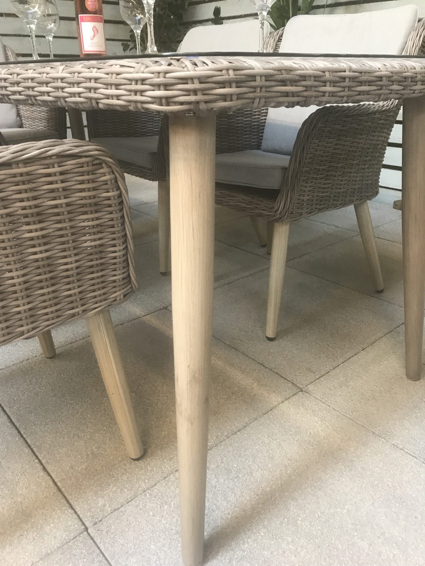 Rattan Rectangular Dining Table + 6 Chairs Set | Danielle | Dani0189