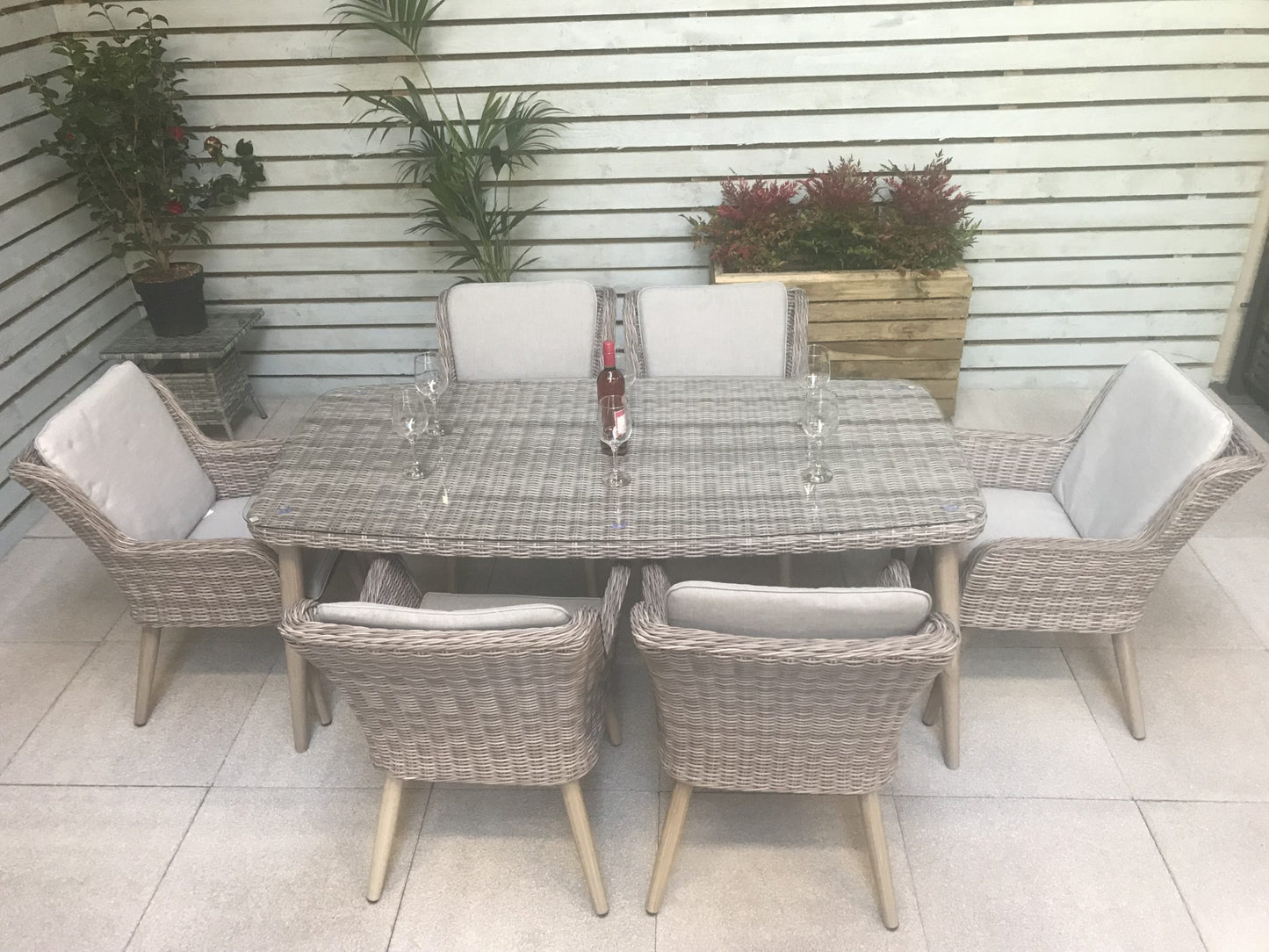 Rattan Rectangular Dining Table + 6 Chairs Set | Danielle | Dani0189