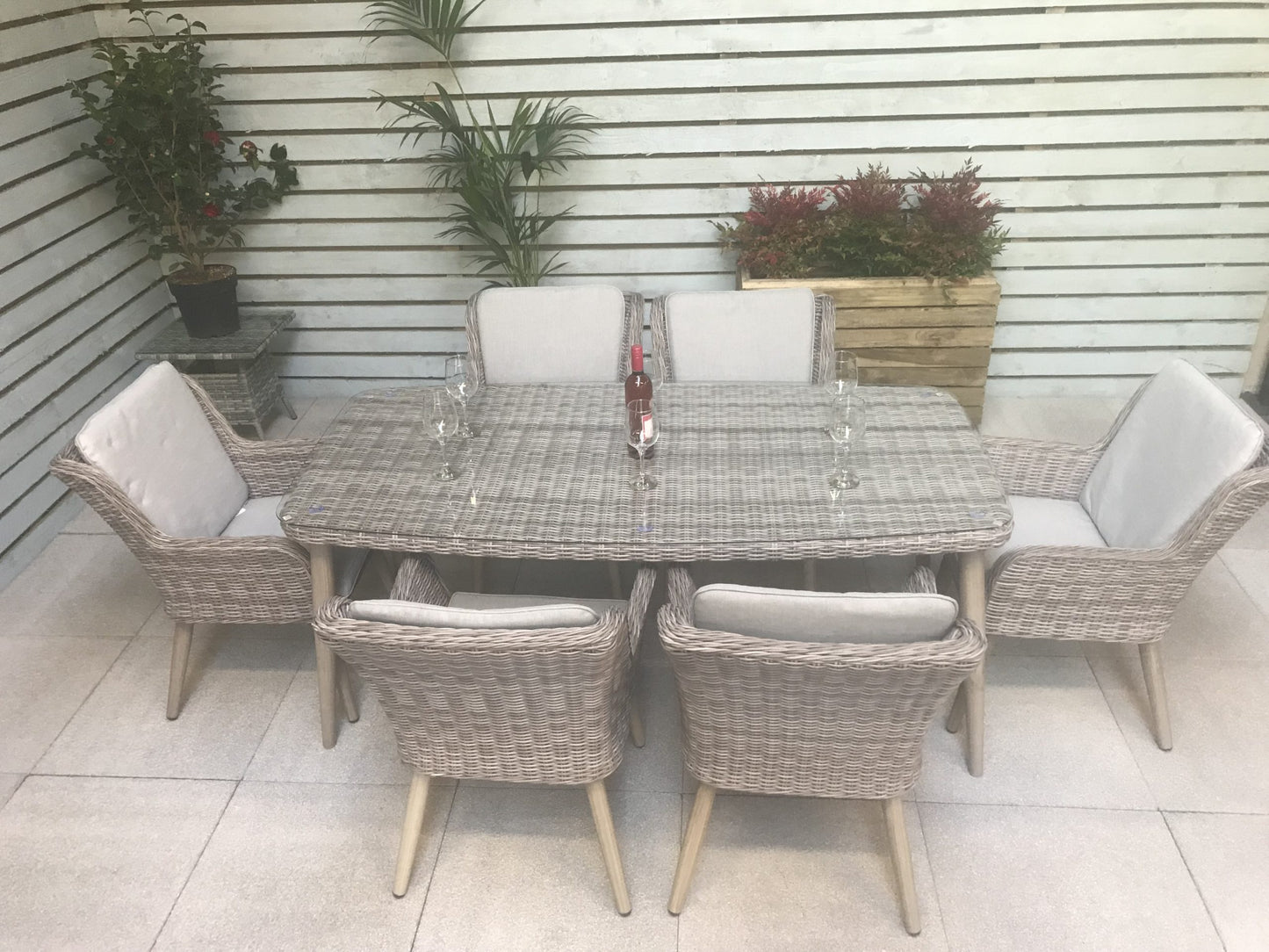 Rattan Rectangular Dining Table + 6 Chairs Set | Danielle | Dani0189