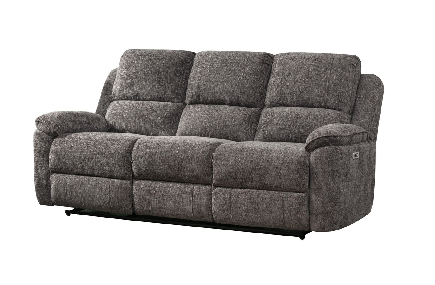 Danielle Fabric Electric Recliner 3 + 2 Seaters in Ash Grey with Charging Ports - Homeflair