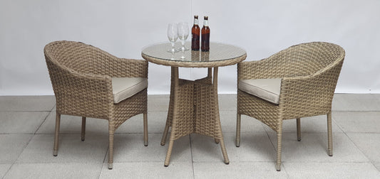 Rattan Bistro Set with 2 Stacking Chairs | Darcey | Darc0264_Darc0191