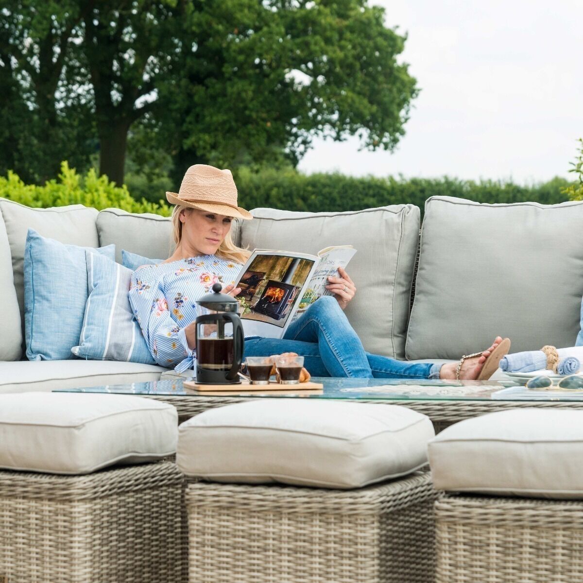 Homeflair - Oxford Sofa Rattan Dining Set