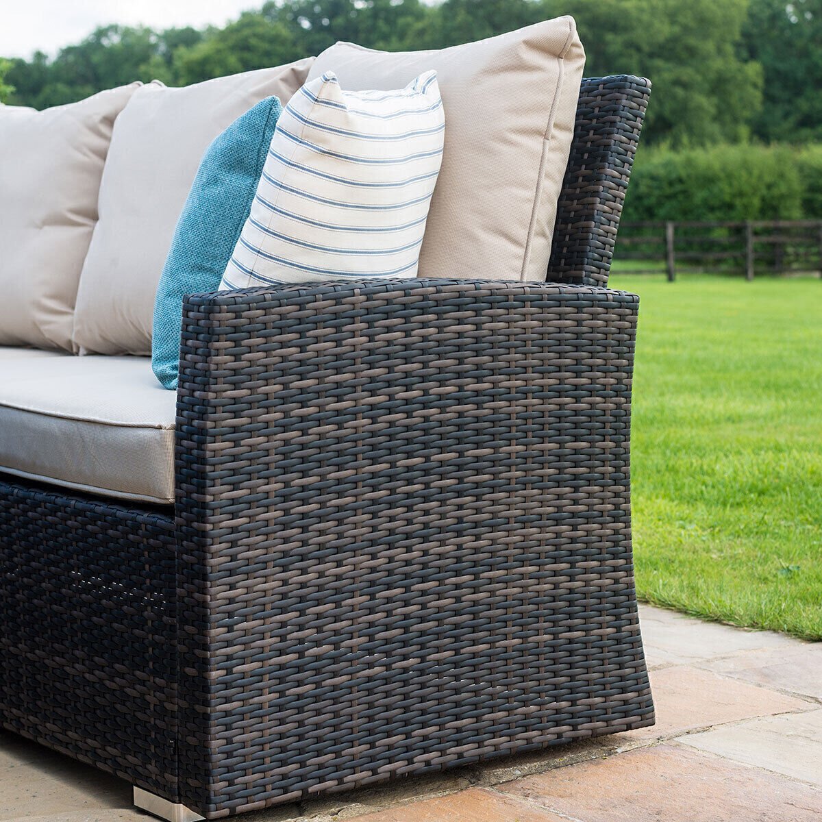 Homeflair - Extending Kingston Rattan Corner Dining Set – Brown