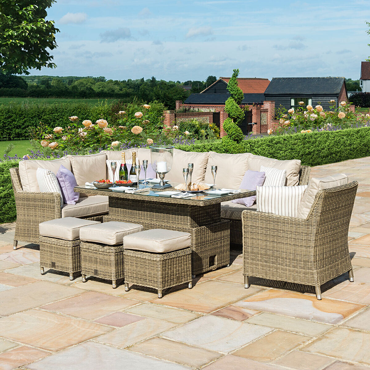 Homeflair - Winchester Corner Rattan Dining Set