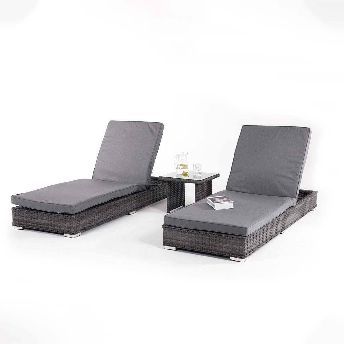 Homeflair - Victoria Rattan Sunlounger Set