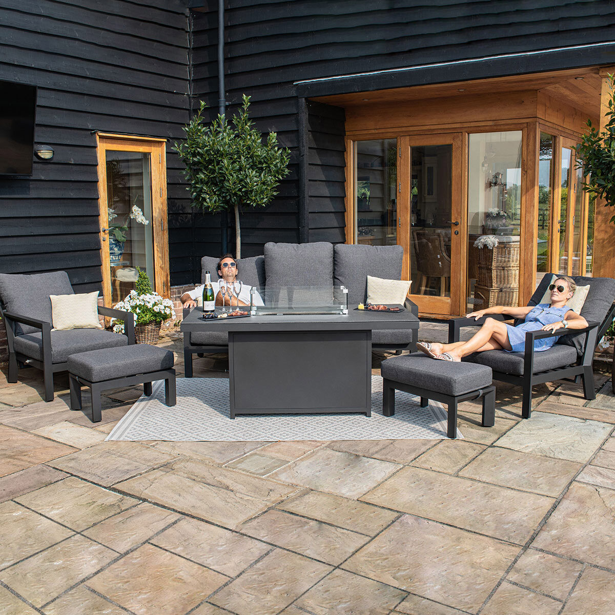 Homeflair - Manhattan Reclining Aluminium Sofa Set