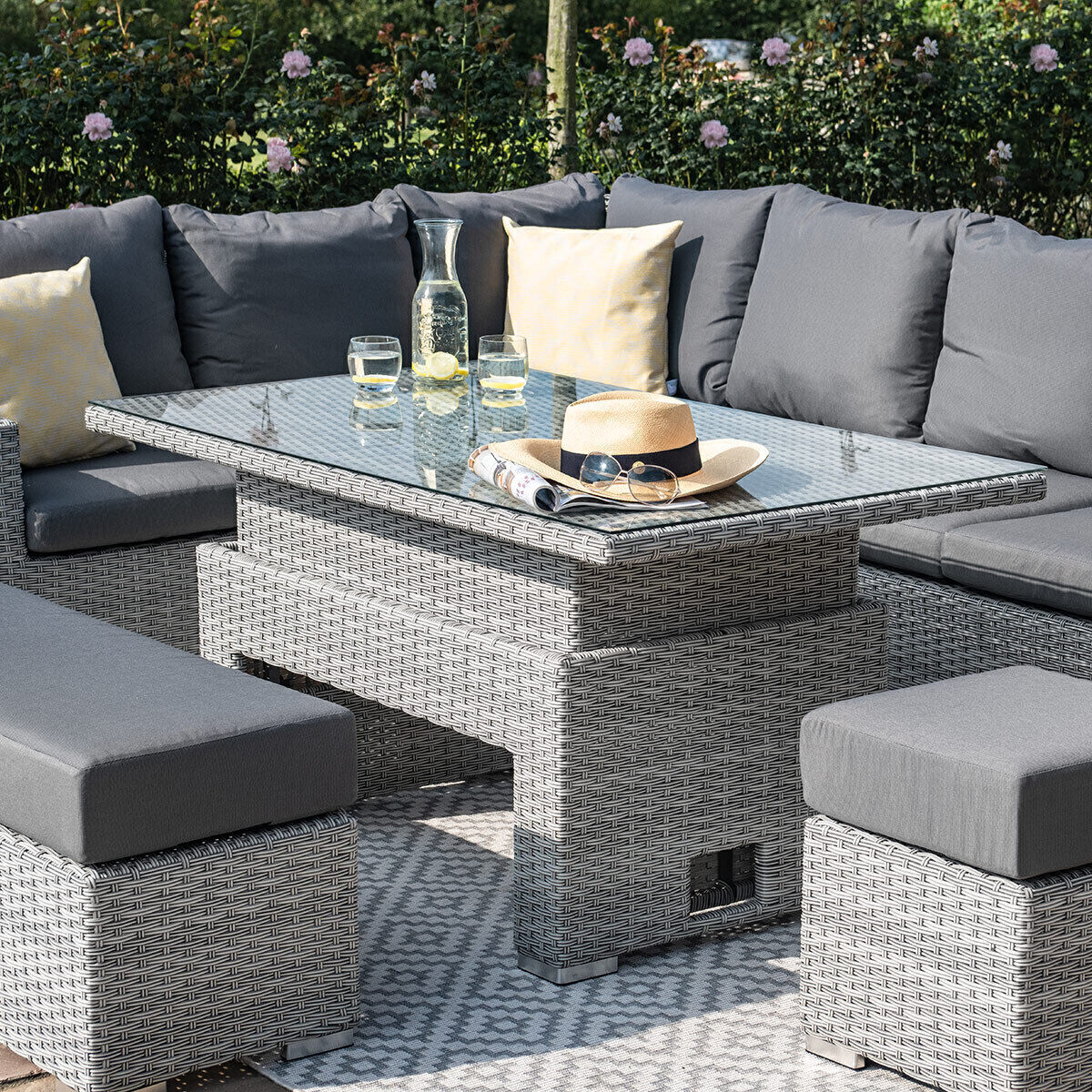 Homeflair - Ascot Rectangular Rattan Corner Dining Set