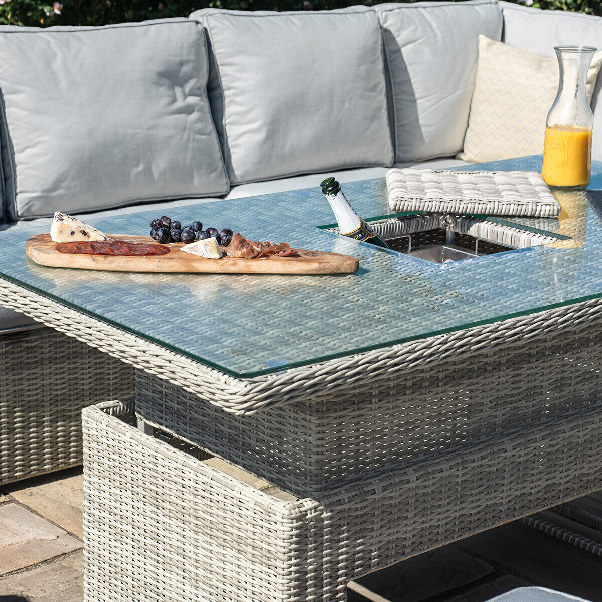 Homeflair - Oxford Deluxe Large Rattan Corner Dining Set
