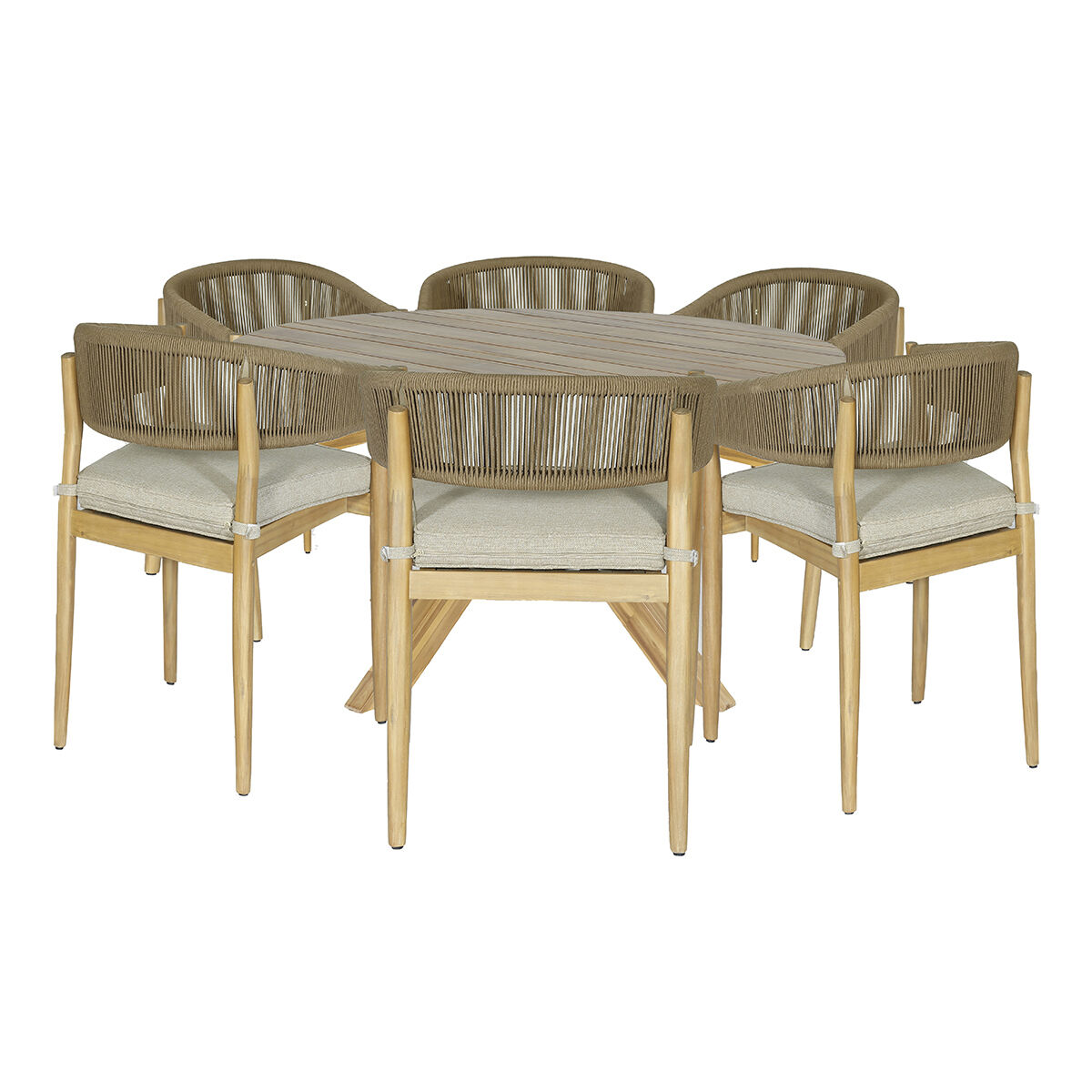 Homeflair - Porto Rope Weave Dining Set