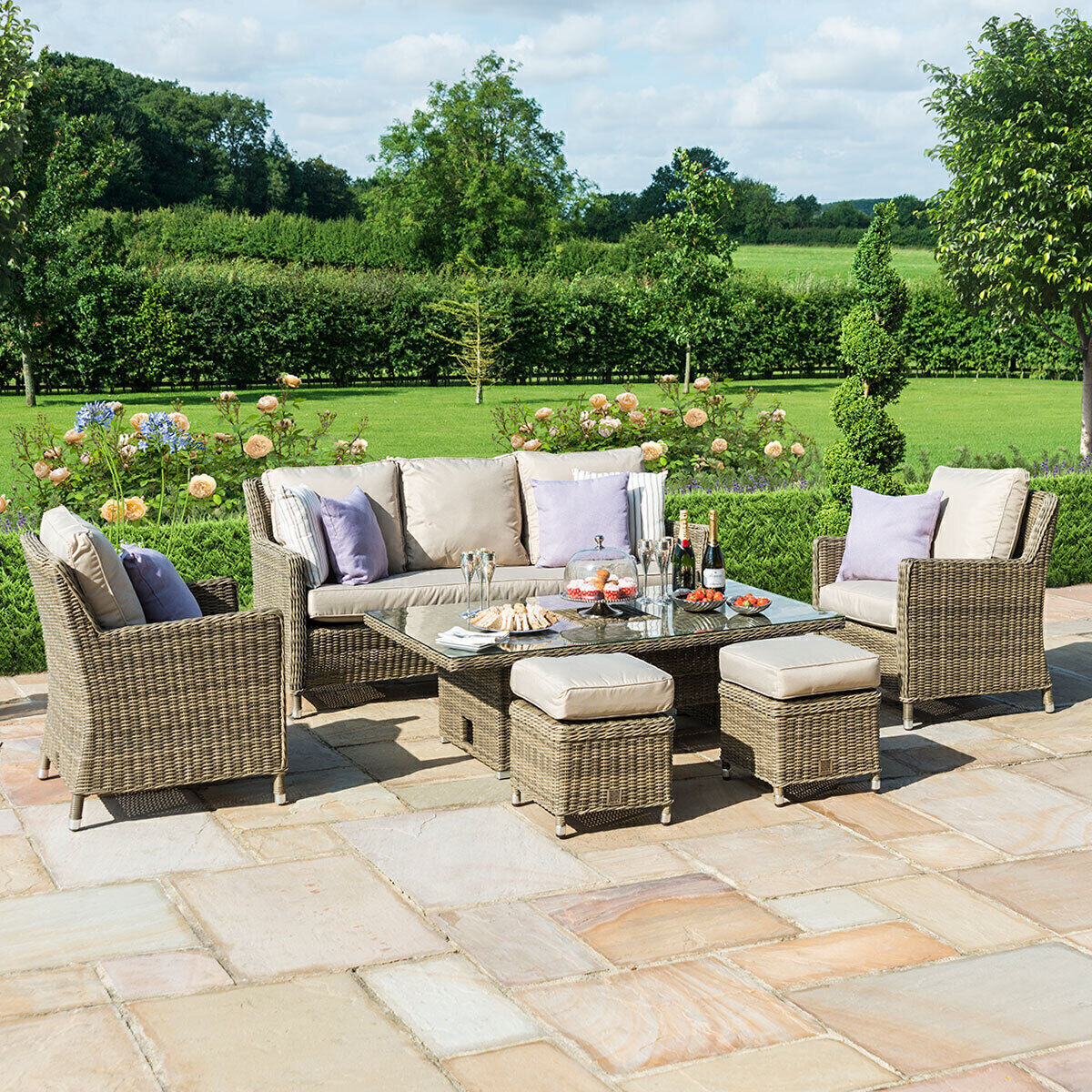 Homeflair - Winchester Sofa Rattan Dining Set