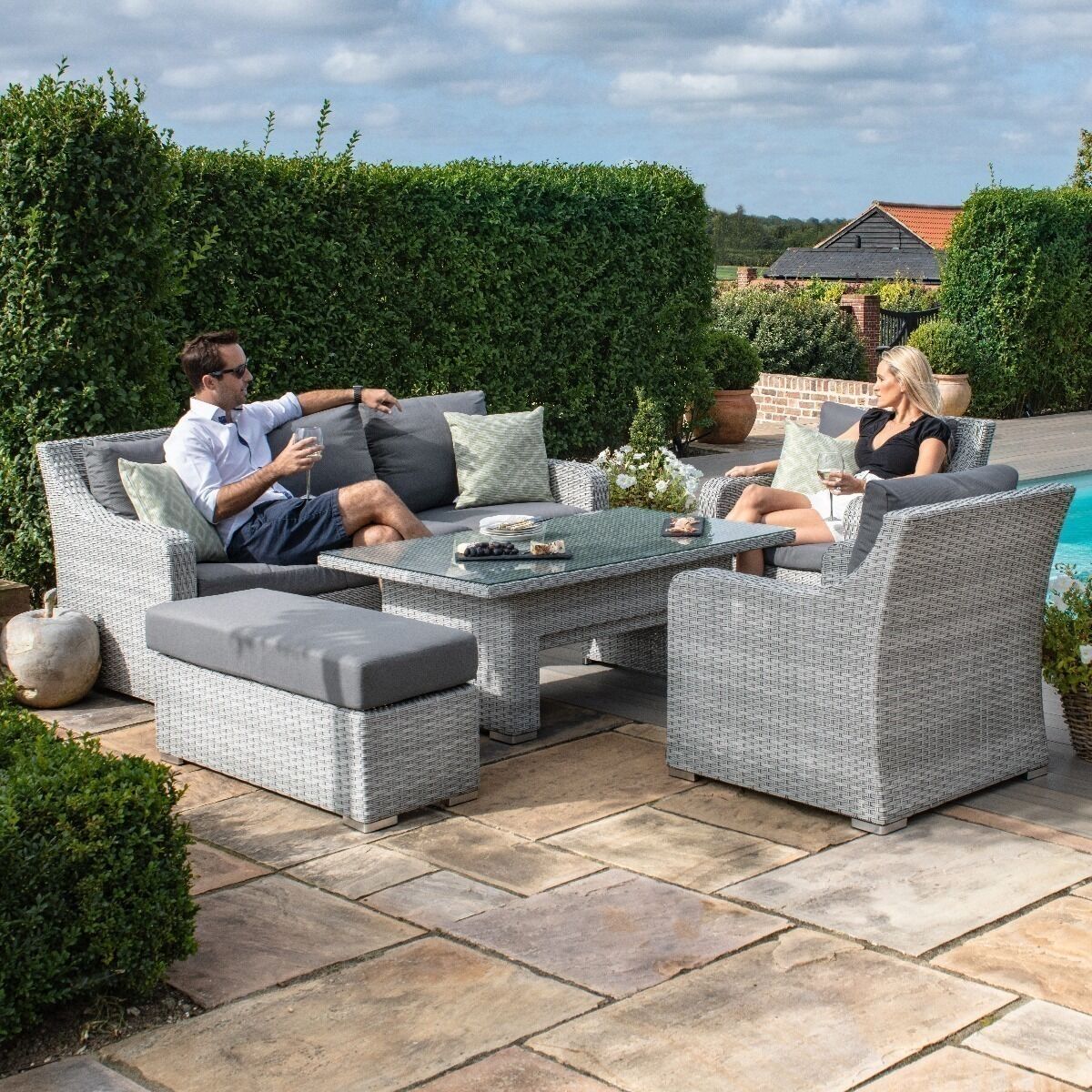 Homeflair - Ascot Rattan Sofa Dining Set