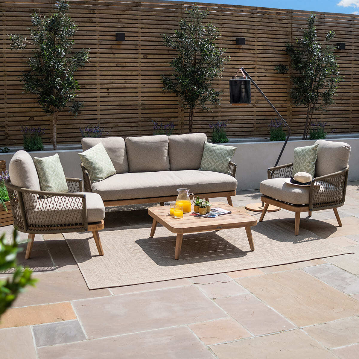 Homeflair - Bali Rope Weave 3 Seat Sofa Set