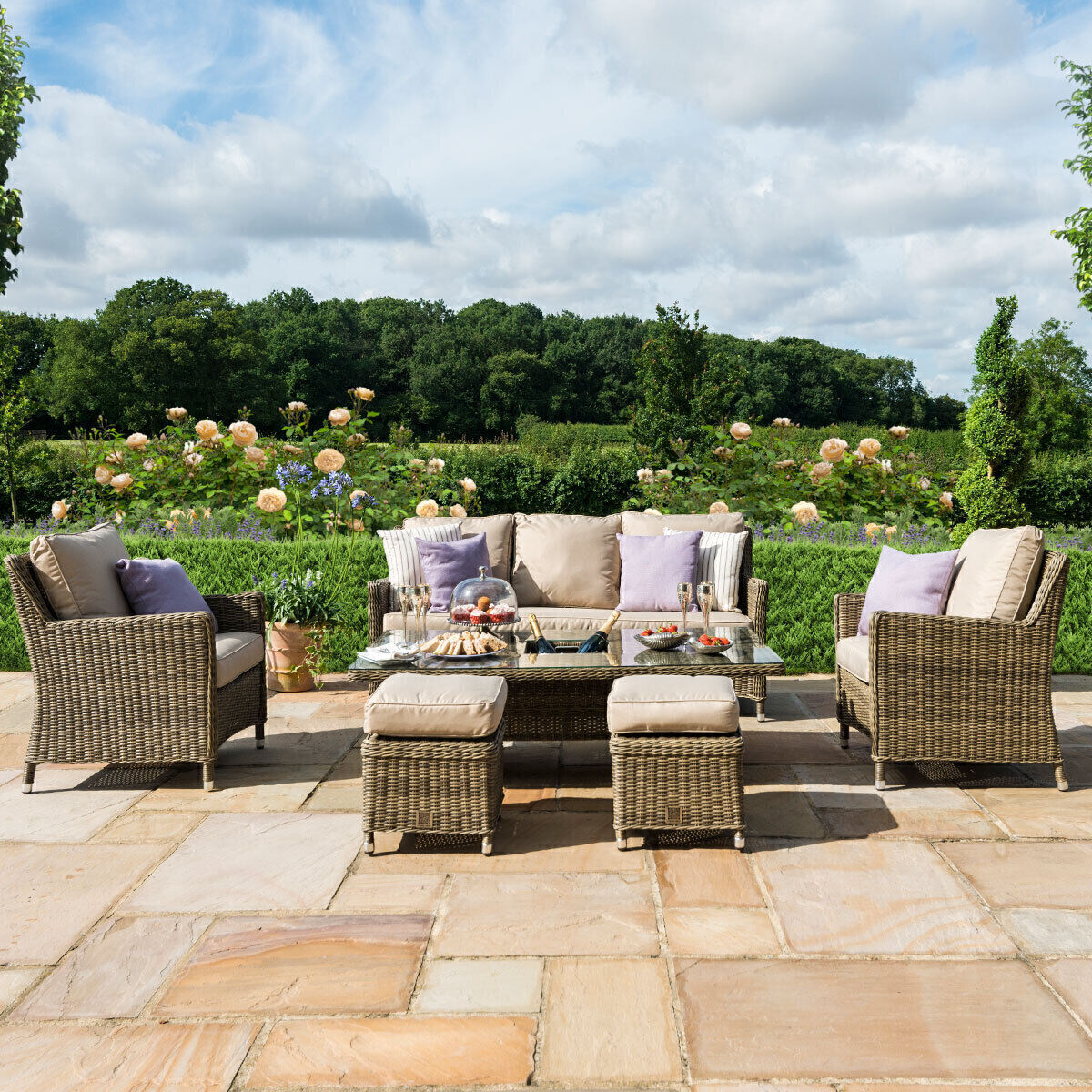 Homeflair - Winchester Sofa Rattan Dining Set