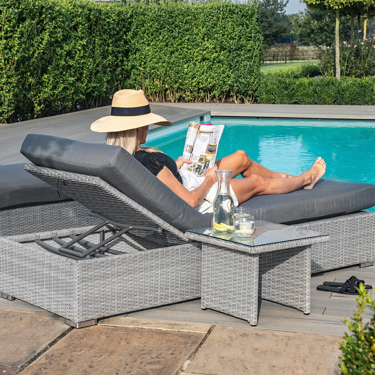 Homeflair - Ascot Rattan Sun Lounger Set