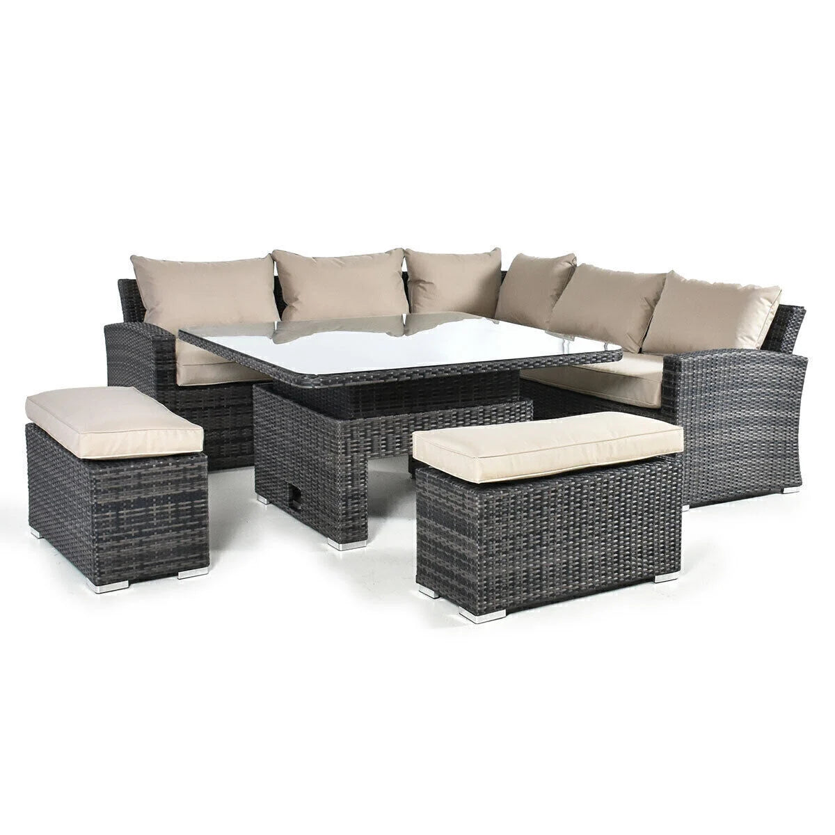 Homeflair – Deluxe Kingston Rattan Corner Dining Set
