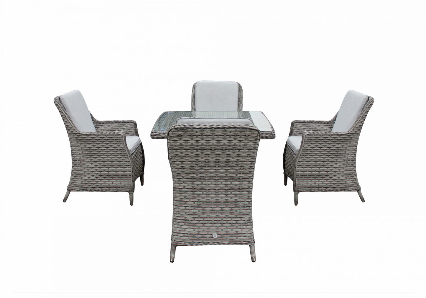 Rattan Square Table + 4 Chairs set | Edwina | Edwi0294 _Edwi0296