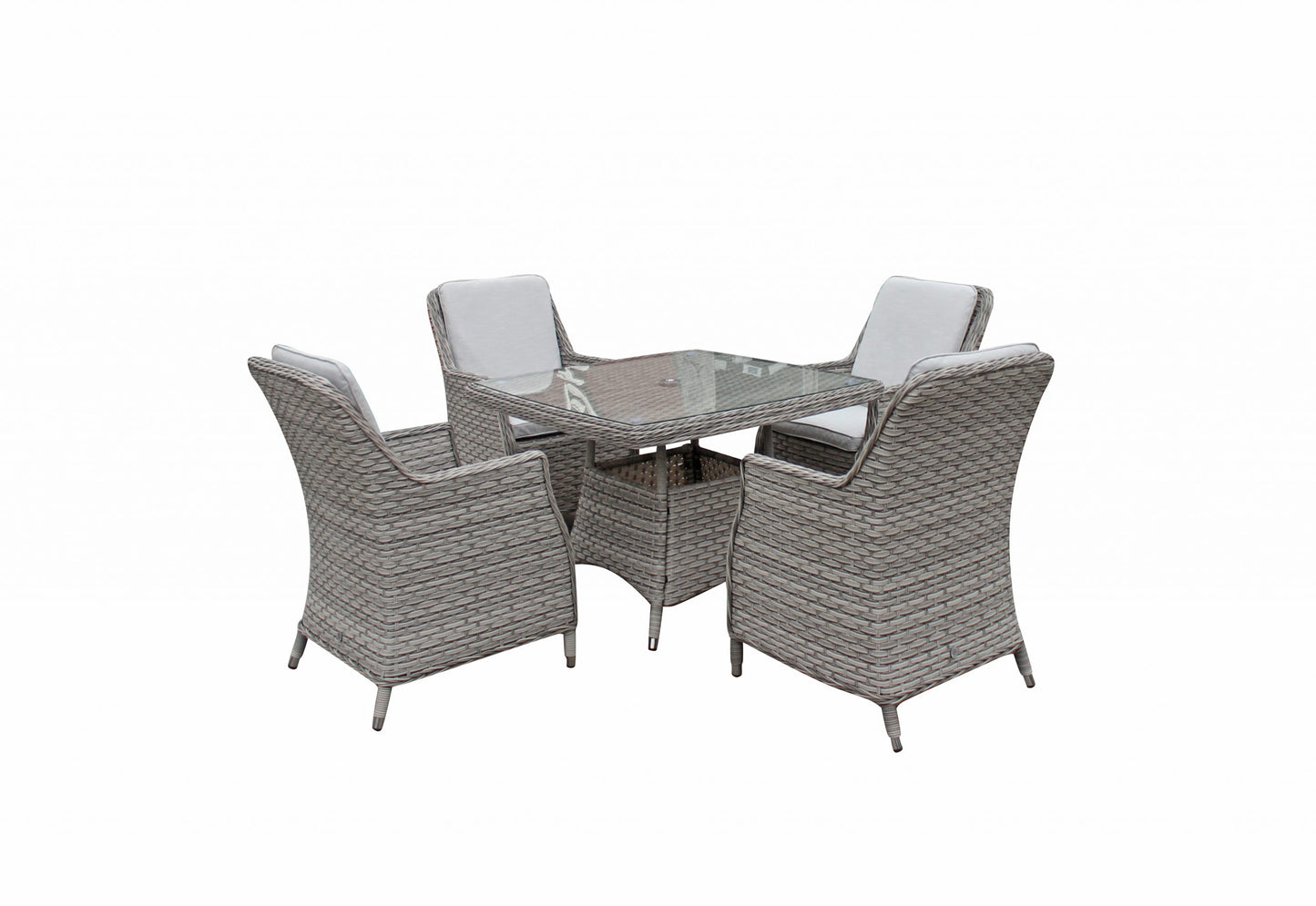 Rattan Square Table + 4 Chairs set | Edwina | Edwi0294 _Edwi0296