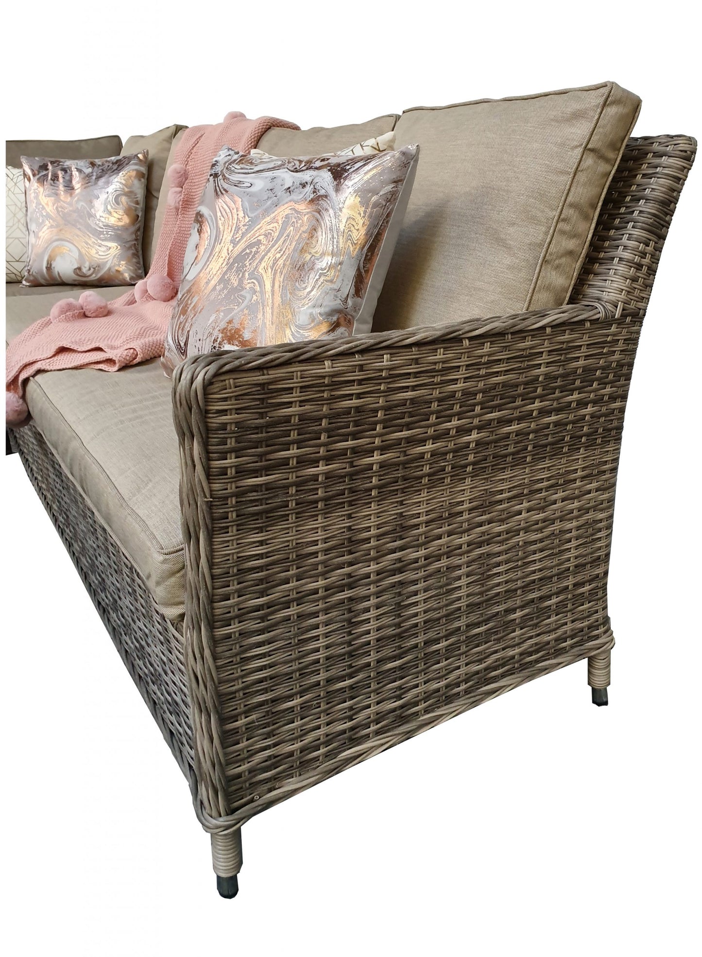 Signature Weave - Edwina Rattan Corner Dining Set with Lift Table and Ice Bucket | Edwi0318
