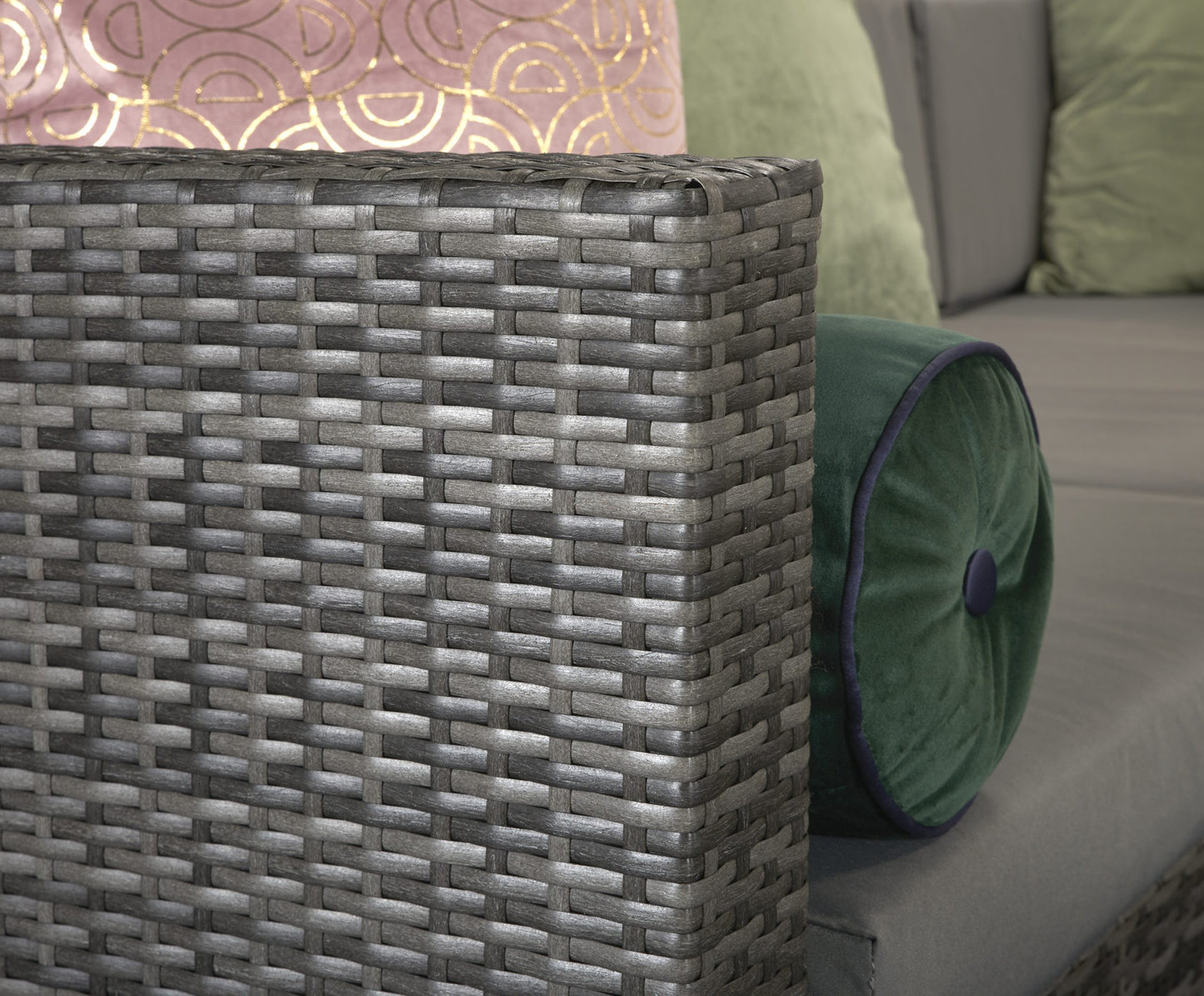 Rattan Modular Sofa Set in Mixed Grey with Steel Frame | Evie | Evie0287