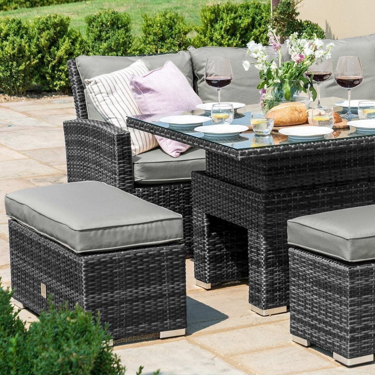 Homeflair - Richmond Rattan Corner Bench Set
