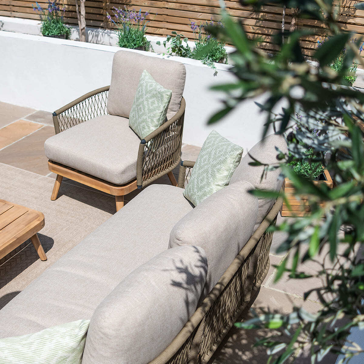 Homeflair - Bali Rope Weave 3 Seat Sofa Set