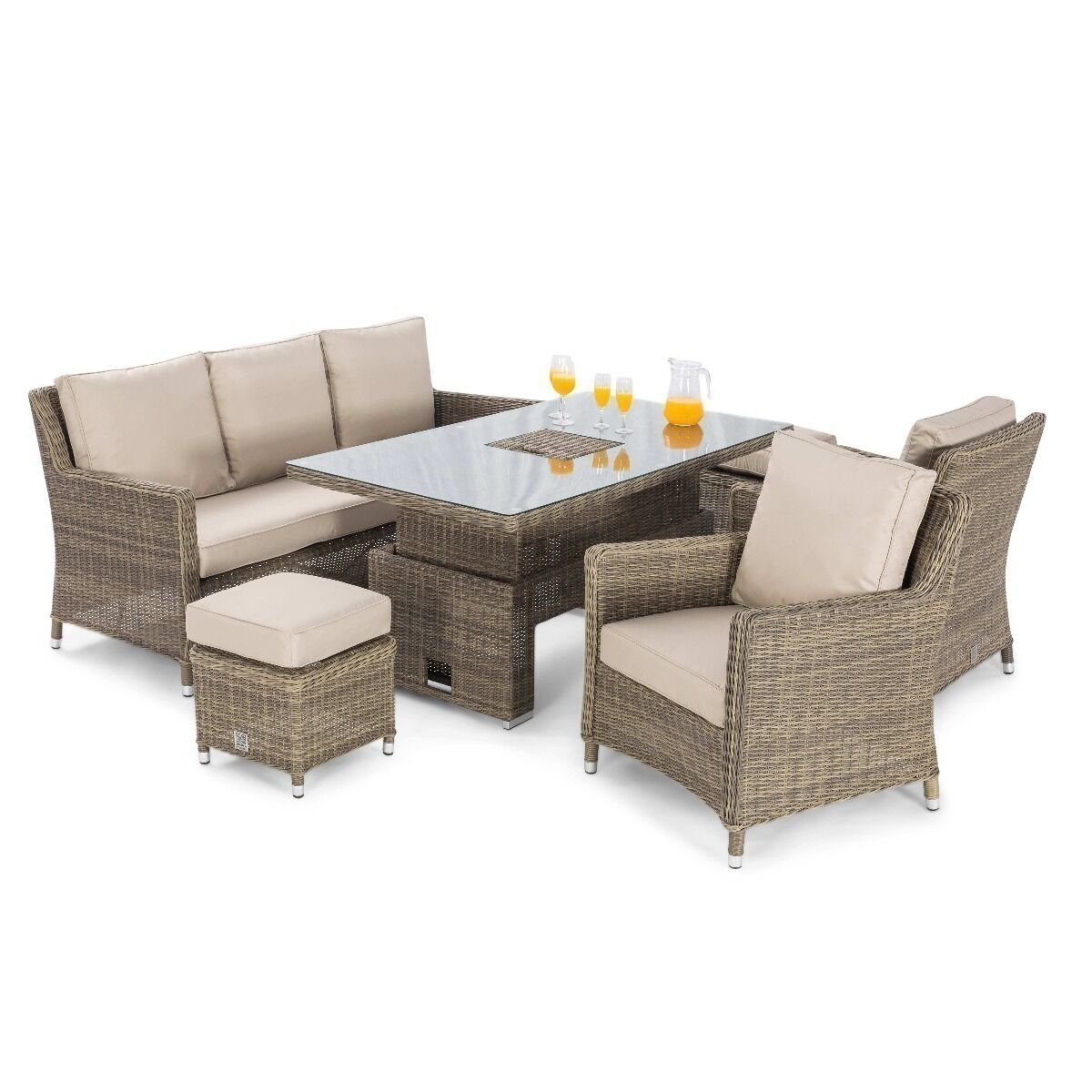Homeflair - Winchester Sofa Rattan Dining Set