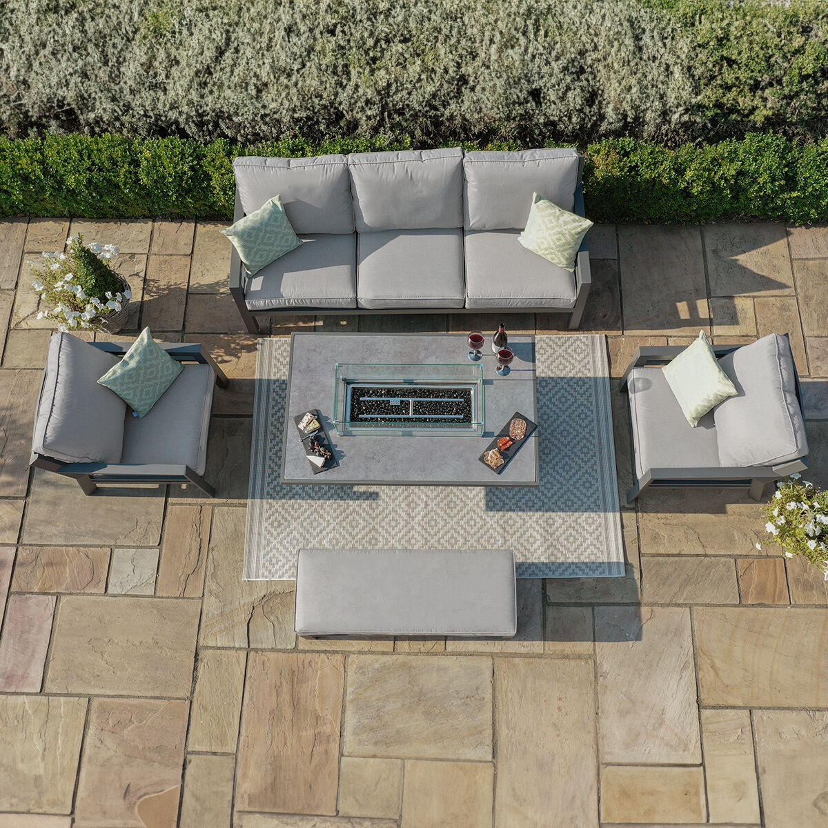 Homeflair - New York 3 Seat Aluminium Sofa Set