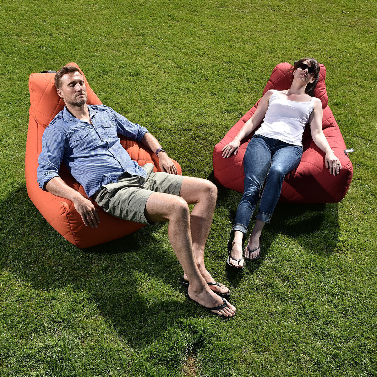 Homeflair - Mighty Quilted Bean Bag - Orange