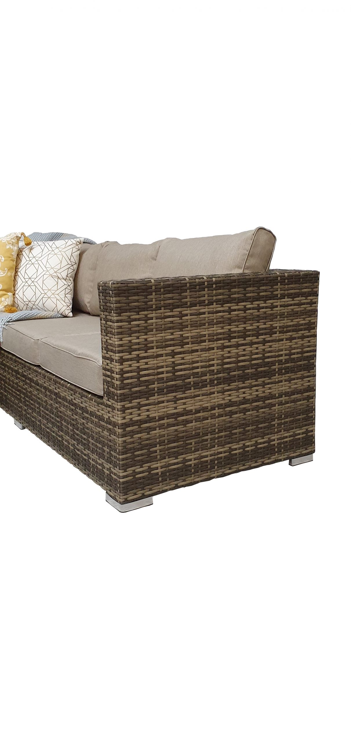 Rattan Brown Compact Corner Sofa Set with Coffee Table | Georgia | Geor0055