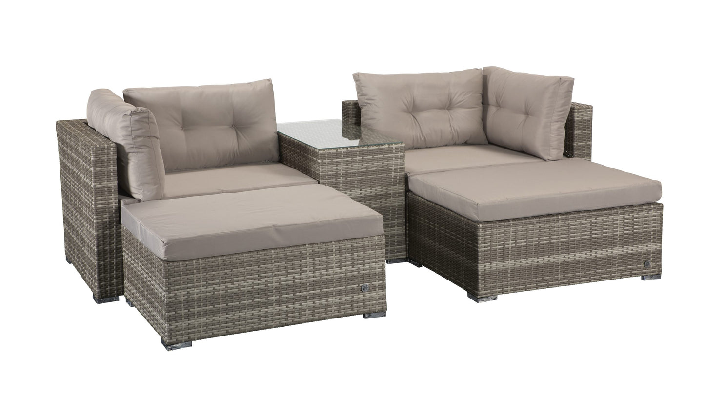 Rattan Harper Modular Stacking Sofa Set in Grey | Harp0288