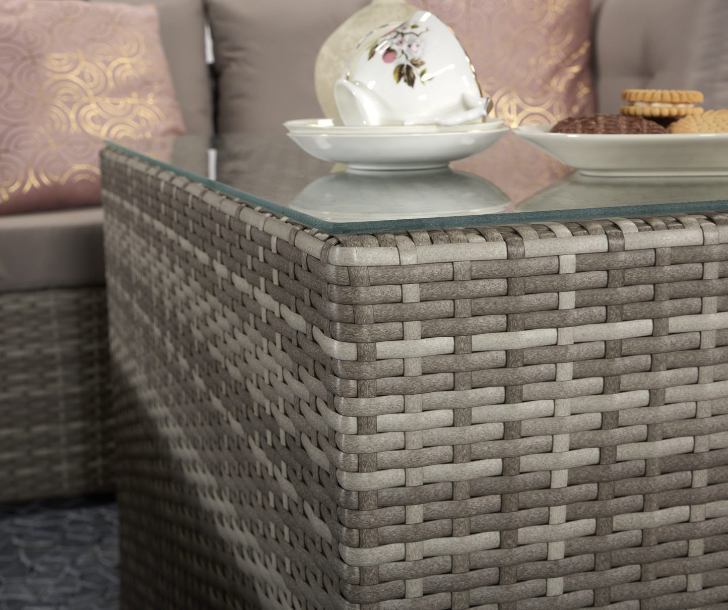 Rattan Harper Modular Stacking Sofa Set in Grey | Harp0288