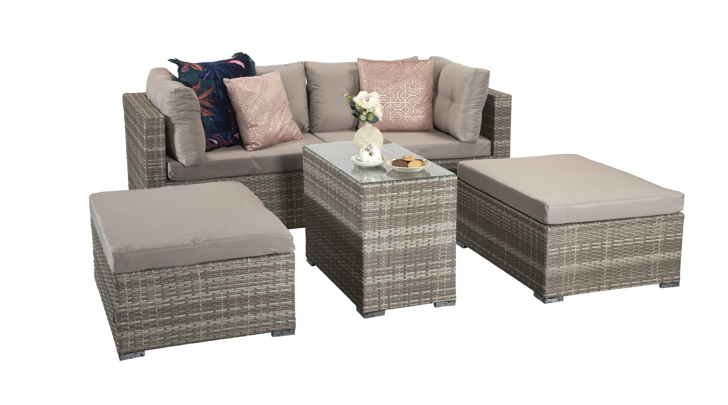 Rattan Harper Modular Stacking Sofa Set in Grey | Harp0288