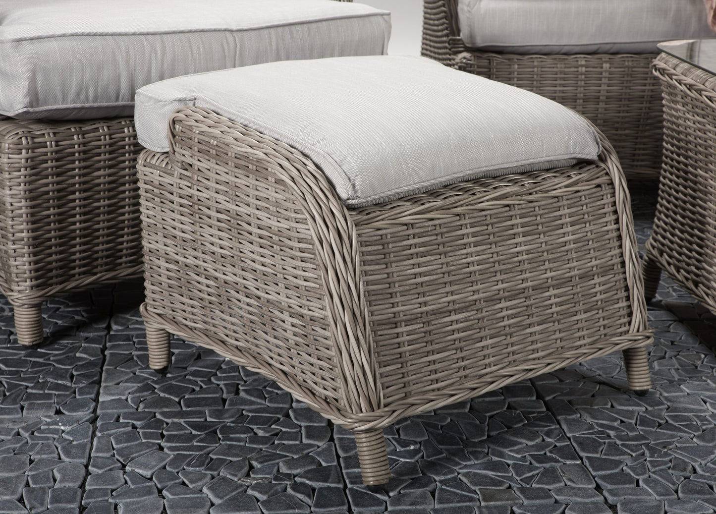 Rattan Harriet 2 Seater Sofa + 2 Ottoman Stools Dining Set | Harr0134