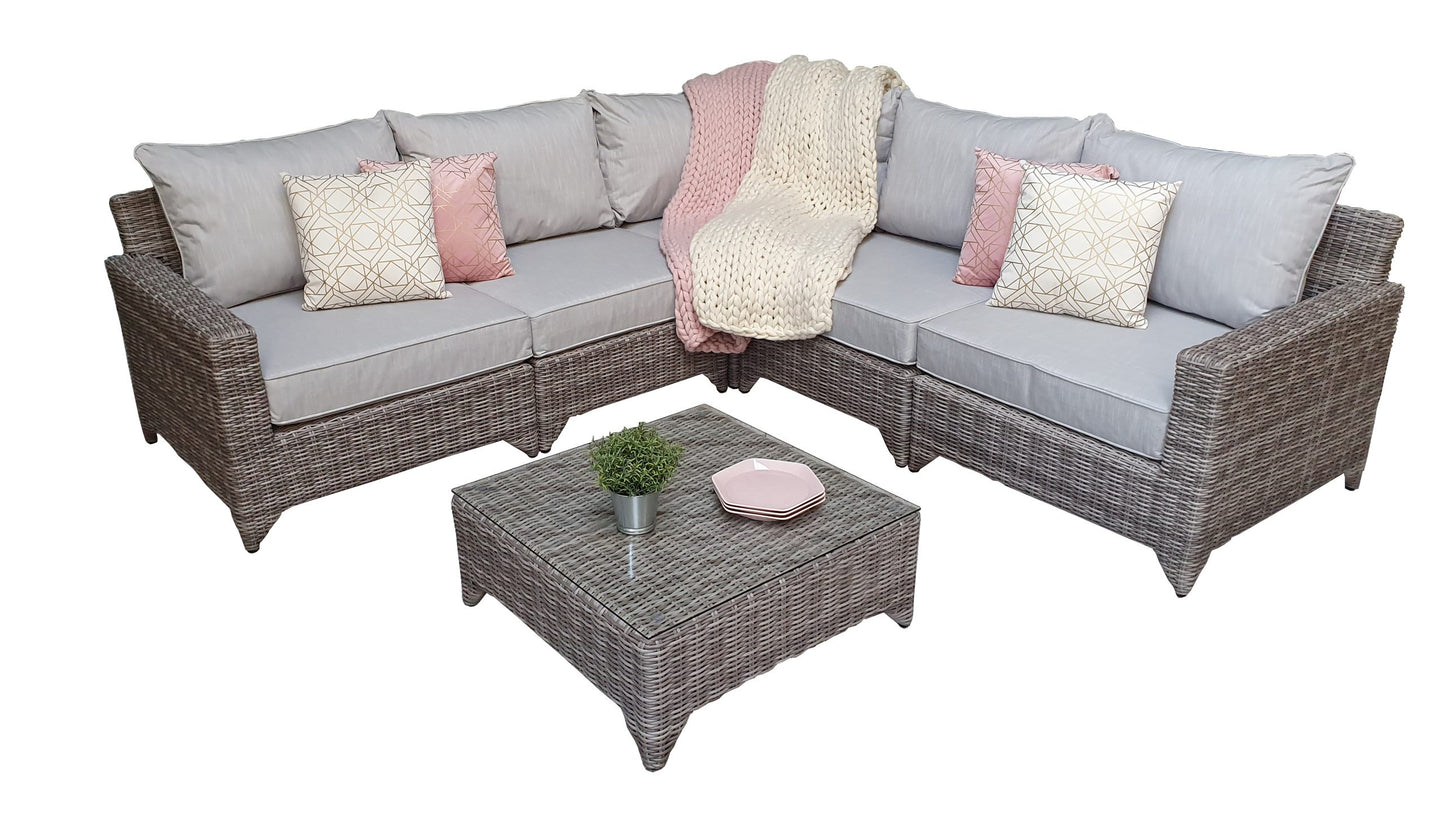Rattan Helena Modular Corner Sofa in Grey | Hele0310