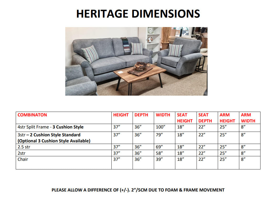 Heritage Fabric Sofa Collection | Red Rose