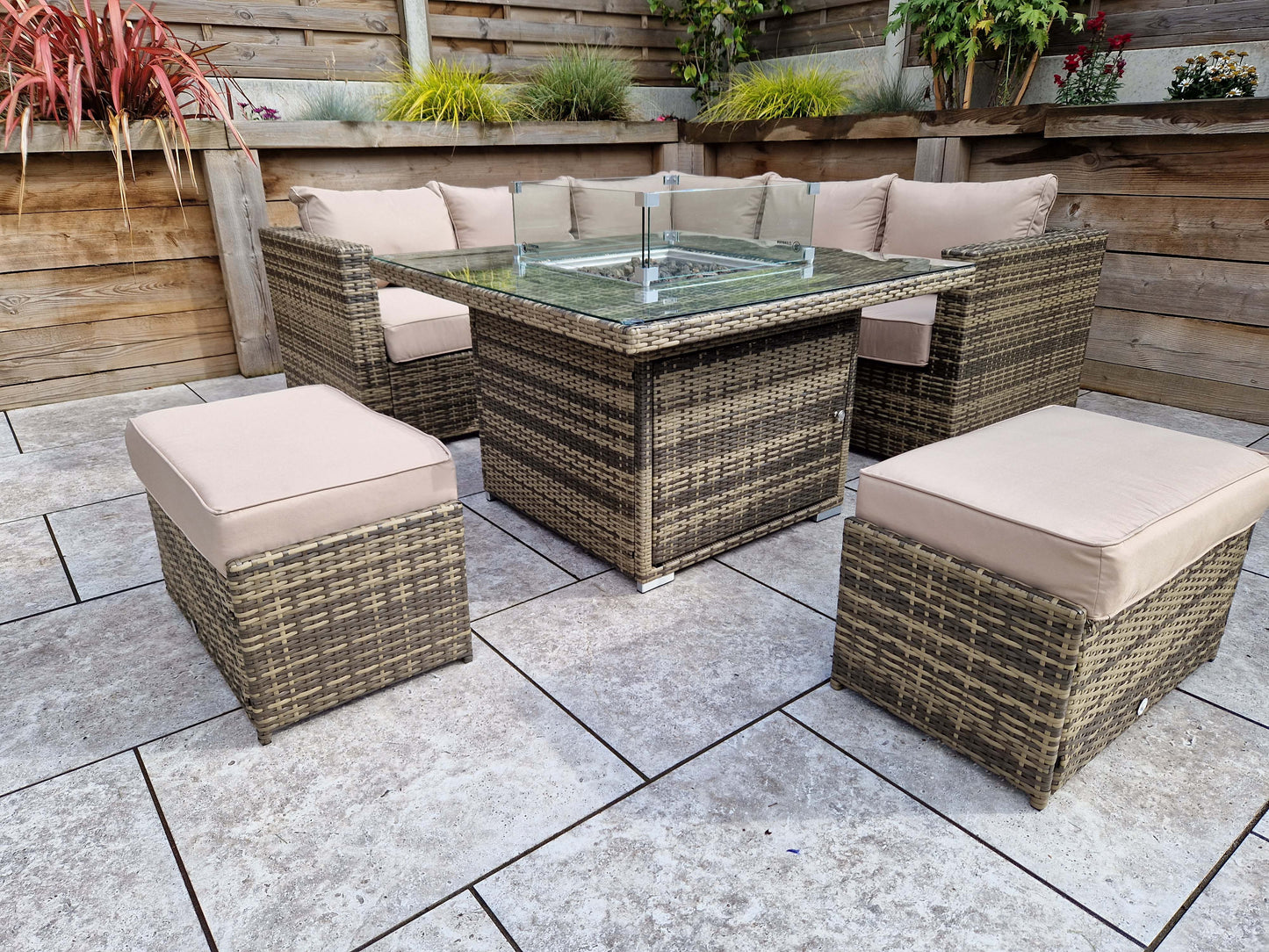 Signature Weave - GEORGIA corner gas firepit set | GEOR0149_MILA0482