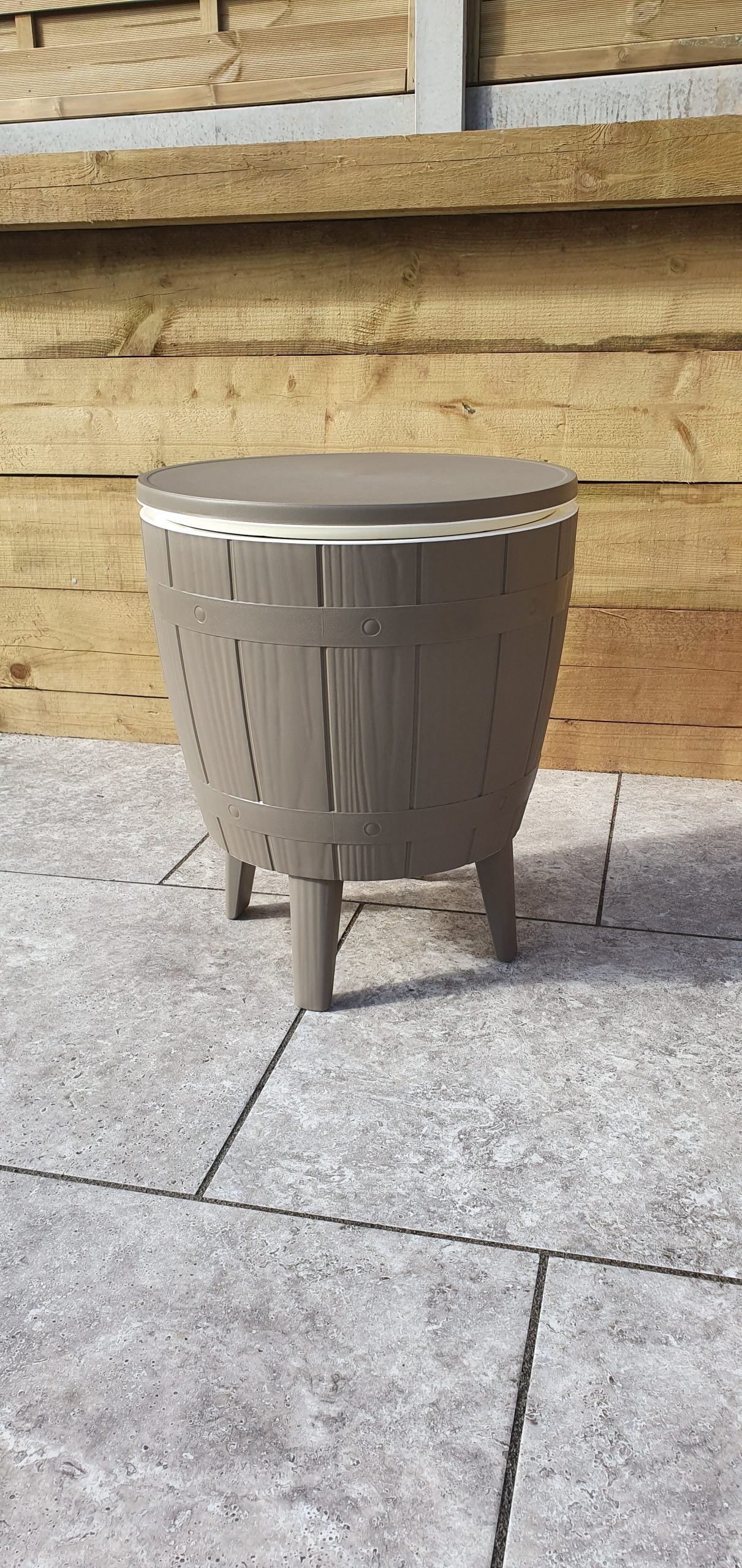 Rattan Barrel Shape Ice Bucket Table | Ice0360